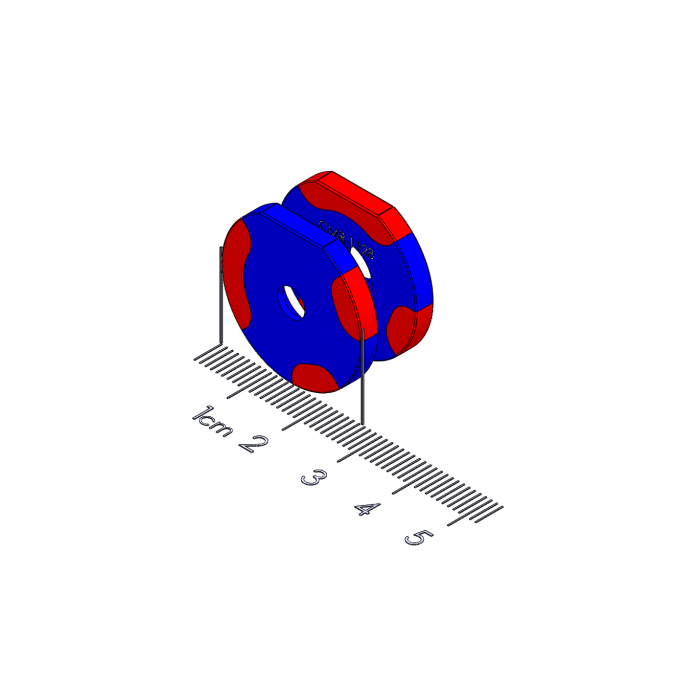 1002300 - Twist-Release Polymagnet pair, 20-degree w/detent - M4 ctsk - 1" D-shape